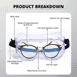 Chemical Safety Goggles | Premium Quality | Adjustable Strap | Anti-Fog Protective Safety Goggles | Anti- Scratch Safety Goggles | Clear Lens Wide Vision Kunplast