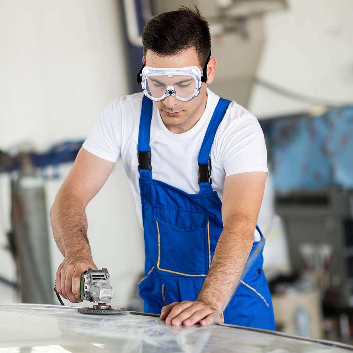 Chemical Safety Goggles | Premium Quality | Adjustable Strap | Anti-Fog Protective Safety Goggles | Anti- Scratch Safety Goggles | Clear Lens Wide Vision Kunplast