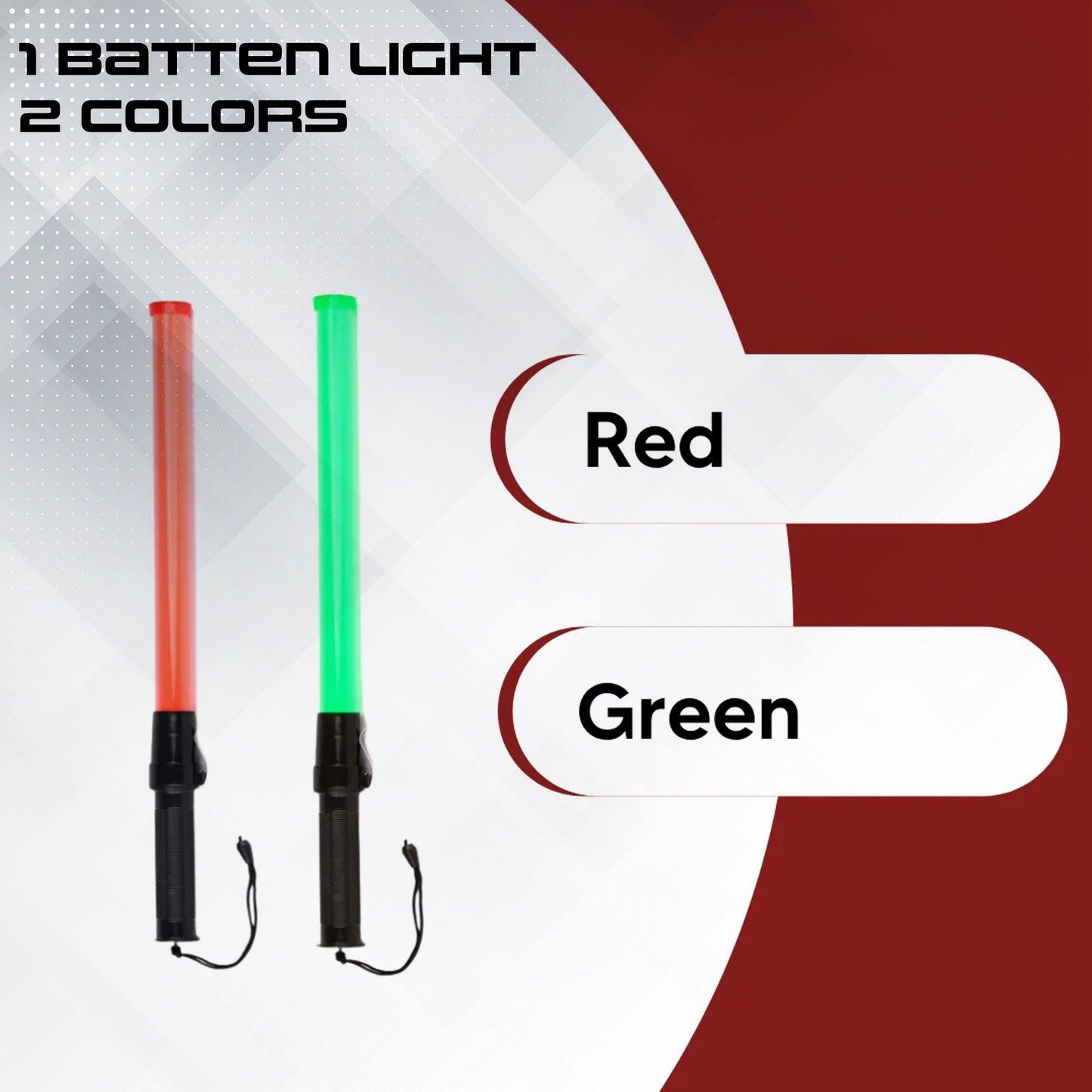 12 Inch Non Rechargeable Baton light (Set of 1) and Reflective Jacket (Pack of 5) Combos Set Kunplast