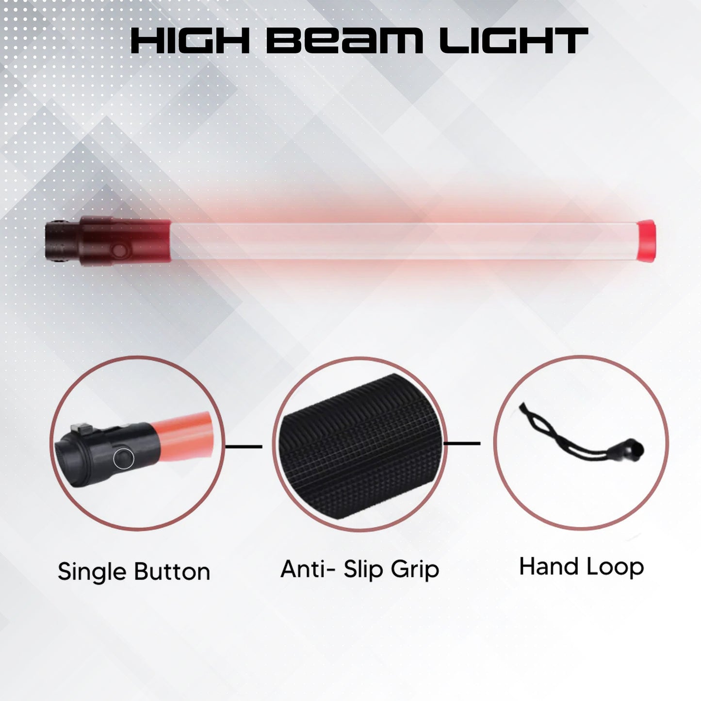 12 Inch Non Rechargeable Baton light (Set of 1) and Reflective Jacket (Pack of 5) Combos Set Kunplast