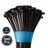 Self Locking Cable Ties, 400 X 4.8 mm, Black, Heat Resistant Cable Zip Ties, Self-Locking Cable Organizer, Anti - Slip Wire Organizer, For Indoor & Outdoor Use Kunplast