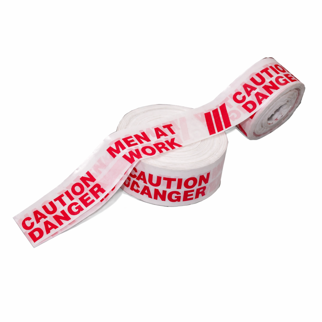 White & Red Barrication Tape (3 Inches x 130 Mtr) PVC Material, Caution/Danger/Men at Work, Warning Tape Kunplast