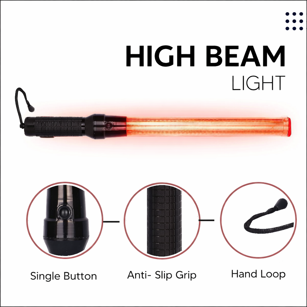 Baton Light Stick 21 Inch (Non -Rechargeable) Red and Green Blink for Traffic Control, Street Protection Wand Baton Kunplast