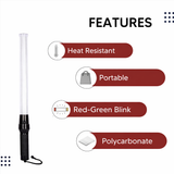 Baton Light Stick 21 Inch (Non -Rechargeable) Red and Green Blink for Traffic Control, Street Protection Wand Baton Kunplast
