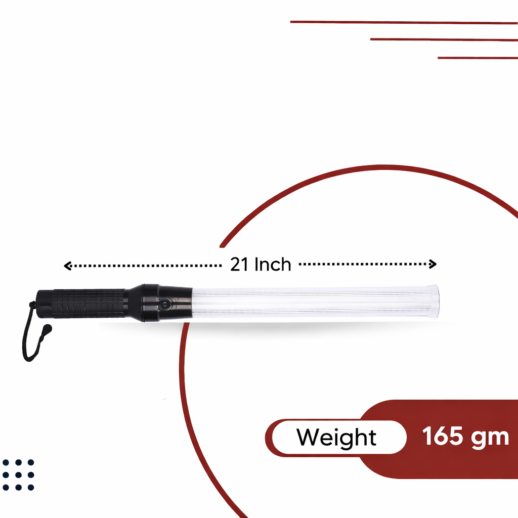 Baton Light Stick 21 Inch (Non -Rechargeable) Red and Green Blink for Traffic Control, Street Protection Wand Baton Kunplast