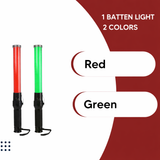 Non Rechargeable Traffic Baton Light Stick (12 Inch) with Red and Green Light Blink and Magnetic Base for Traffic Control, Street Protection Wand Baton Kunplast