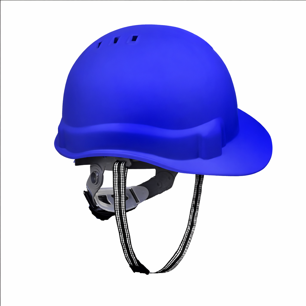 Safety Helmet Executive Ratchet Type Adjustment, Protection for Outdoor Work Head Safety Hat with Sweat Band, Blue Kunplast
