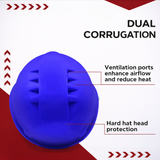 Safety Helmet Executive Ratchet Type Adjustment, Protection for Outdoor Work Head Safety Hat with Sweat Band, Blue Kunplast