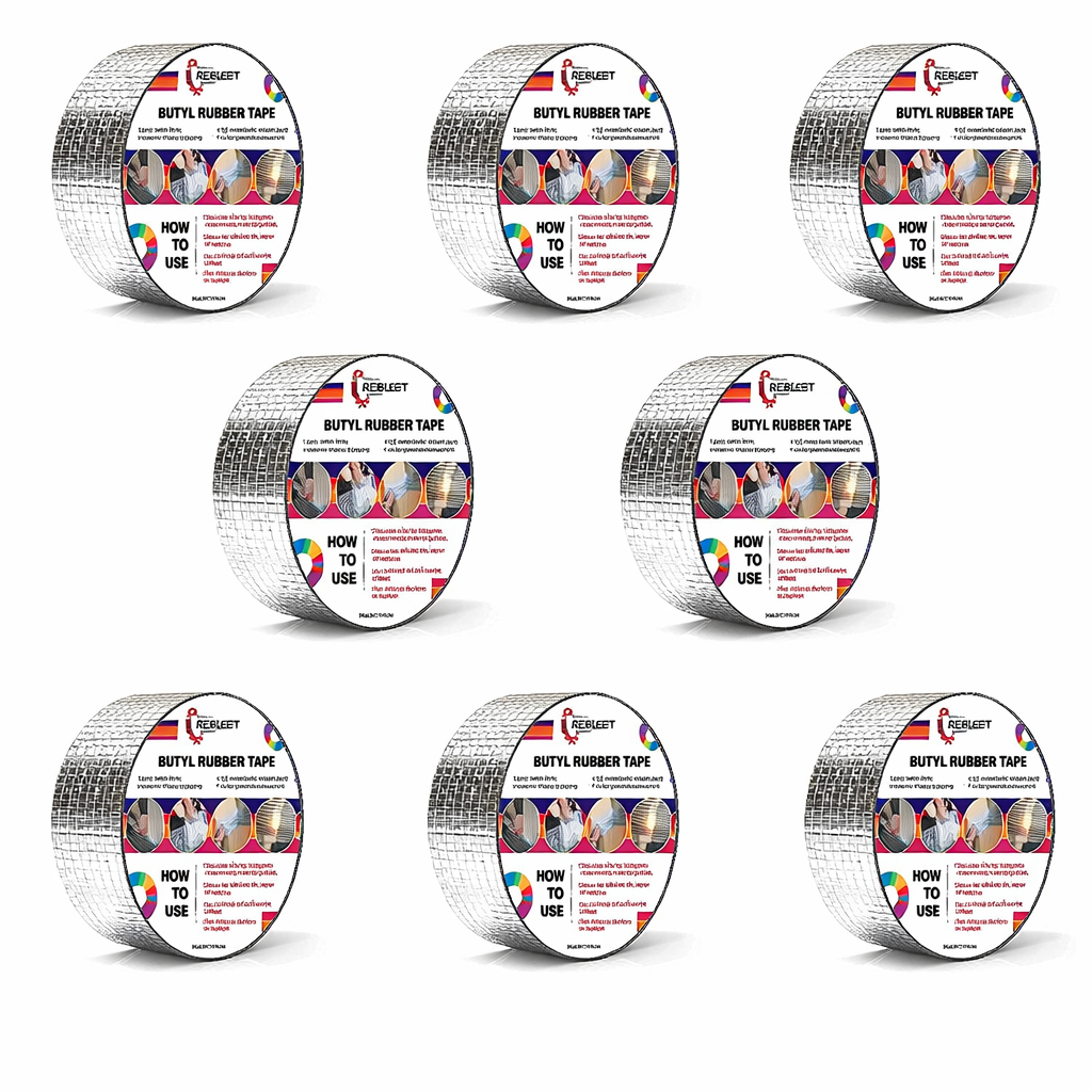 Waterproof Aluminium Foil Rubber Tape Strong Butyl Rubber Tape For all Repair and Leakage Solutions (Grey Color) Kunplast