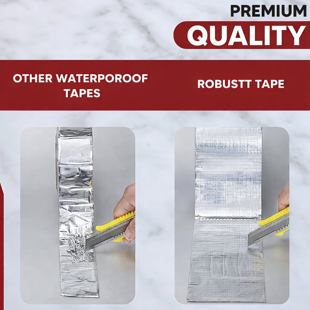 Waterproof Aluminium Foil Rubber Tape Strong Butyl Rubber Tape For all Repair and Leakage Solutions (Grey Color) Kunplast