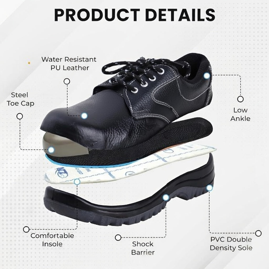 Double Density Low Ankle Safety Shoes with Steel Toe Kunplast