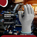 ESD Grey Safety gloves | Pack of 1 | Carbon Fibre with Anti - Static Technology | Snug Fit, Slip Resistant | Reusable & Washable Gloves | Hand Gloves for Electrical Appliances Kunplast