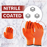Nylon Nitrile Half Coated (Back Also) Industrial Safety Hand Gloves Anti-Cut, Cut Resistant, Heat Resistant, Industrial Use, for Finger and Hand Protection Kunplast