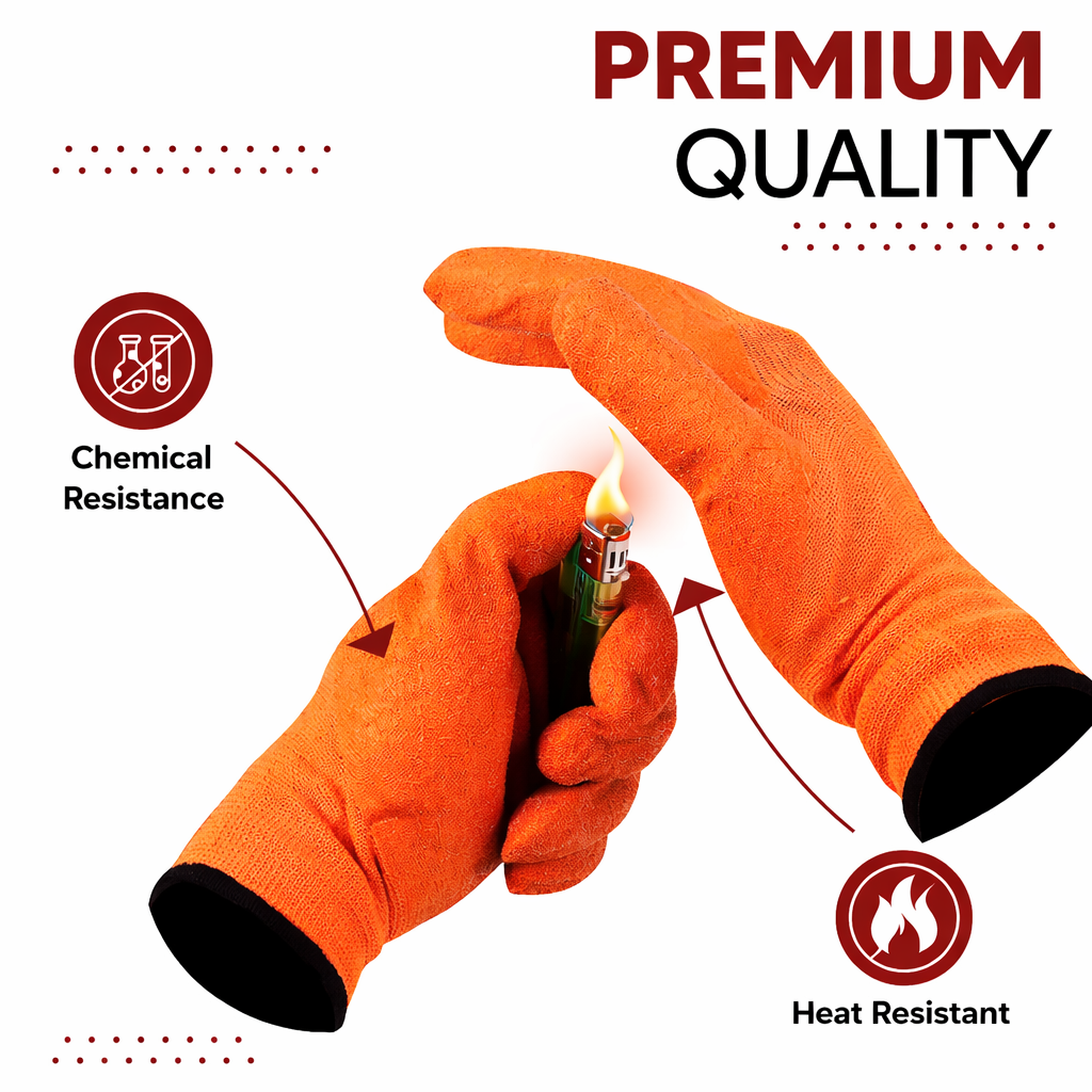 Nylon Nitrile Half Coated (Back Also) Industrial Safety Hand Gloves Anti-Cut, Cut Resistant, Heat Resistant, Industrial Use, for Finger and Hand Protection Kunplast