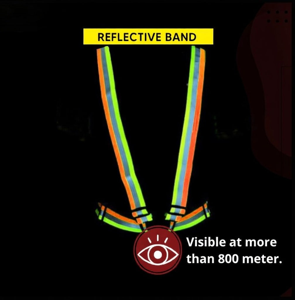 High Visibility Protective Safety Reflective Vest Belt Jacket, Night Cycling Reflector Strips Cross Belt Stripes Kunplast