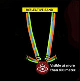 High Visibility Protective Safety Reflective Vest Belt Jacket, Night Cycling Reflector Strips Cross Belt Stripes Kunplast
