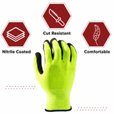 Nylon Nitrile Coated Industrial Safety Hand Gloves Anti-Cut, Cut Resistant, Heat Resistant, Industrial Use, For Finger and Hand Protection Kunplast