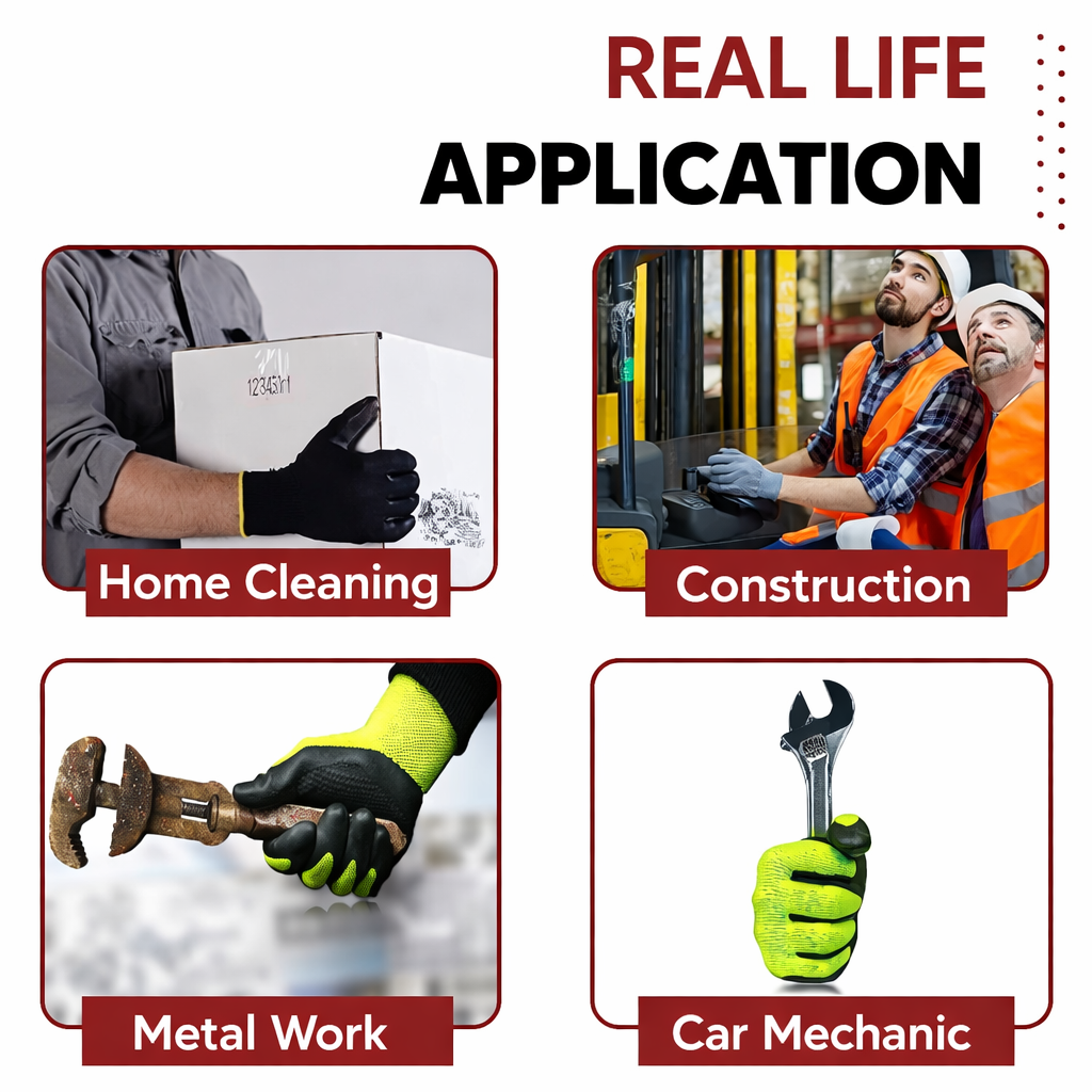Nylon Nitrile Coated Industrial Safety Hand Gloves Anti-Cut, Cut Resistant, Heat Resistant, Industrial Use, For Finger and Hand Protection Kunplast