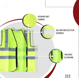 Polyster Fabric V Neck Reflective Safety Jacket, Safety Coat For Traffic, Sports, Construction Site Kunplast