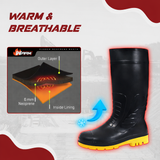 Steel Toe Lightweight Gum Boots, Standard Steel Safety Shoes, Anti Slip, Waterpoof, Breathable Printed Leather Shoes, Puncture and Tear Resistant, for Industrial Use (Yellow) Kunplast