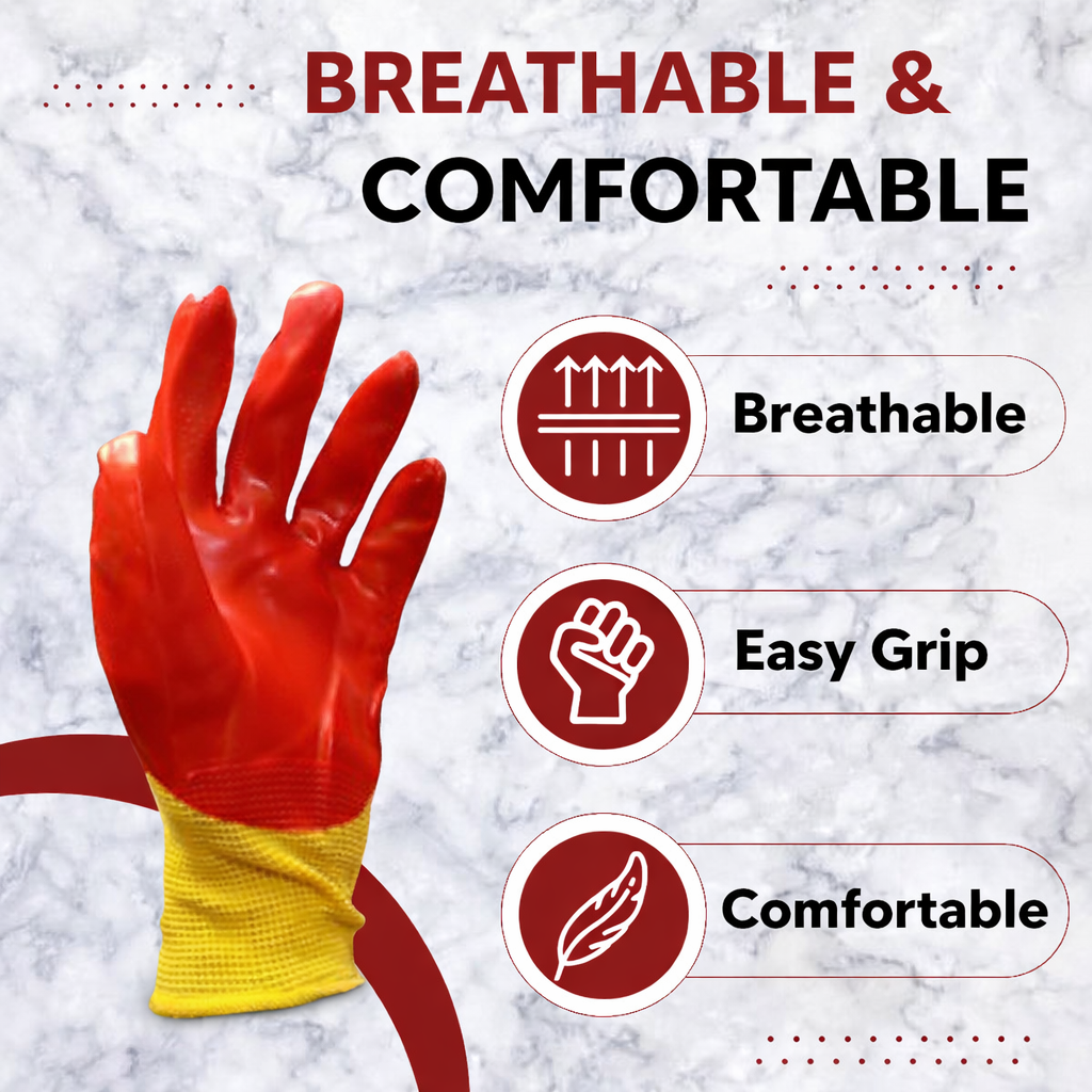 Nylon Nitrile Half Coated (Back Also) Industrial Safety Hand Gloves Anti-Cut, Cut Resistant, Heat Resistant, Industrial Use, for Finger and Hand Protection Kunplast