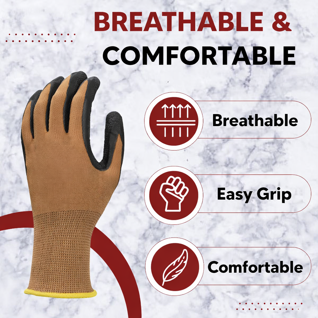 Nylon Nitrile Coated Industrial Safety Hand Gloves Anti-Cut, Cut Resistant, Heat Resistant, Industrial Use, For Finger and Hand Protection Kunplast