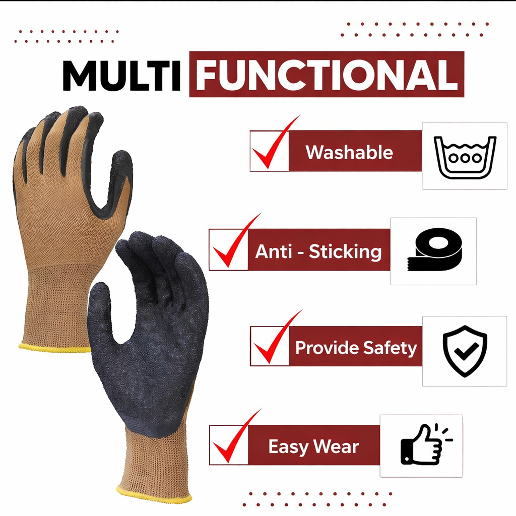 Nylon Nitrile Coated Industrial Safety Hand Gloves Anti-Cut, Cut Resistant, Heat Resistant, Industrial Use, For Finger and Hand Protection Kunplast
