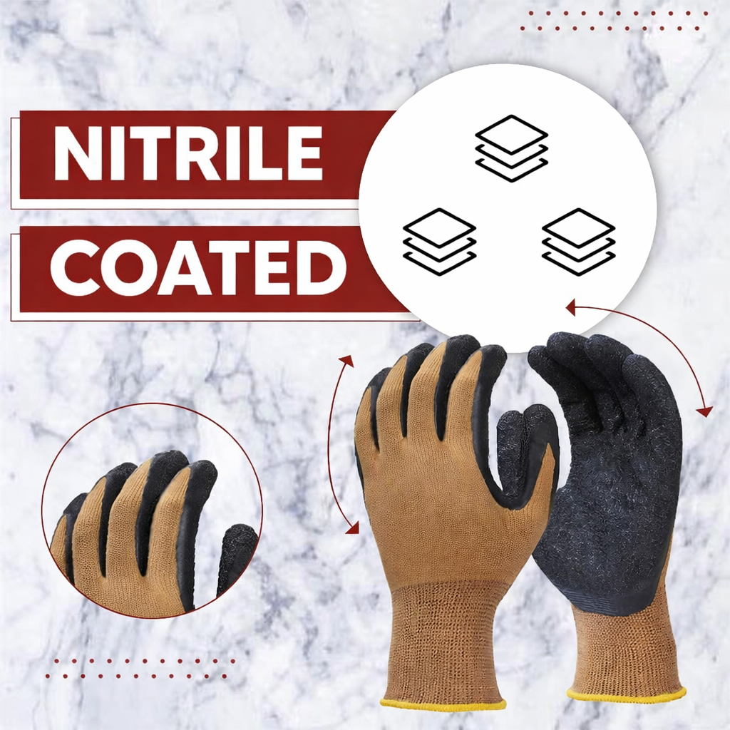 Nylon Nitrile Coated Industrial Safety Hand Gloves Anti-Cut, Cut Resistant, Heat Resistant, Industrial Use, For Finger and Hand Protection Kunplast