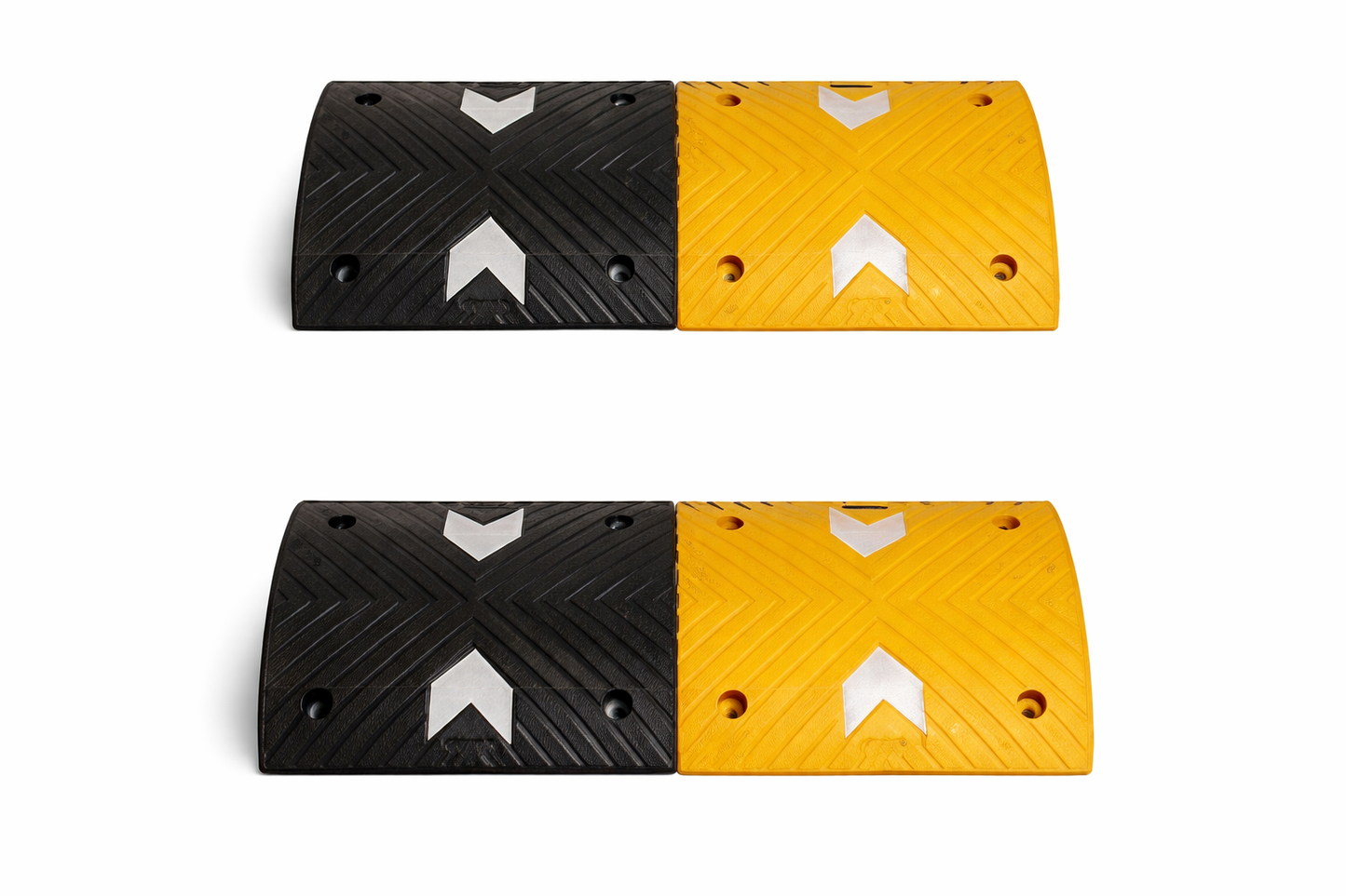Kunplast Rubber Road Speed Breaker With Heavy Duty Load Capacity, 50MM, Black and Yellow (2X Yellow - 2 X Black) Kunplast