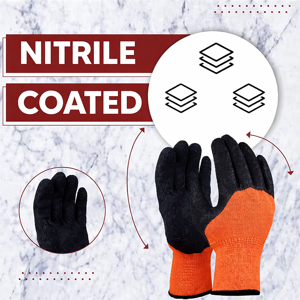 Nylon Nitrile Half Coated (Back Also) Industrial Safety Hand Gloves Anti-Cut, Cut Resistant, Heat Resistant, Industrial Use, for Finger and Hand Protection Kunplast