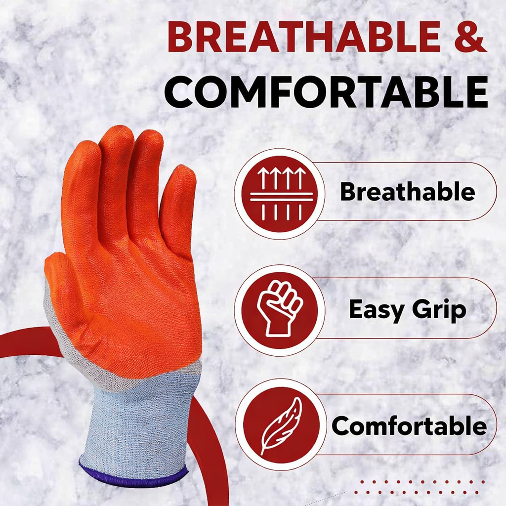 Nylon Nitrile Coated Industrial Safety Hand Gloves Anti-Cut, Cut Resistant, Heat Resistant, Industrial Use, for Finger and Hand Protection Kunplast