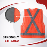 Health Safe Polyster Fabric Orange Reflective Safety Jacket Safety Coat With Velcro Clousure For Traffic, Sports, Construction Site Kunplast