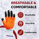 Nylon Nitrile Half Coated (Back Also) Industrial Safety Hand Gloves Anti-Cut, Cut Resistant, Heat Resistant, Industrial Use, for Finger and Hand Protection Kunplast