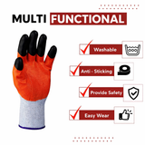 Nylon Nitrile Half Coated (Back Also) Industrial Safety Hand Gloves Anti-Cut, Cut Resistant, Heat Resistant, Industrial Use, for Finger and Hand Protection Kunplast