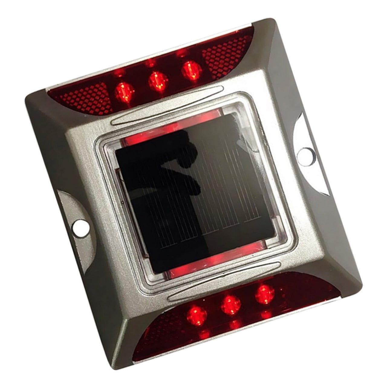Aluminium Material Solar Stud with Greater Visibility Than 800mtr (Silver and Red) for Road Safety Kunplast
