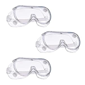 Safety Goggles (Transparent ) for Chemical Protection with an Adjustable Strap and Minimum Lens Fogging Kunplast