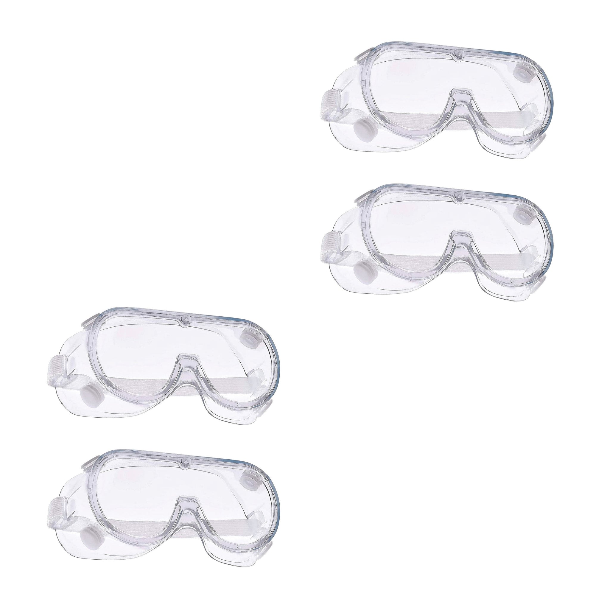 Safety Goggles (Transparent ) for Chemical Protection with an Adjustable Strap and Minimum Lens Fogging Kunplast