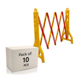 Yellow & Red Expandable Barricade, 8.3 Feet, Adjustable Road Barricade with Reflective Strips Kunplast