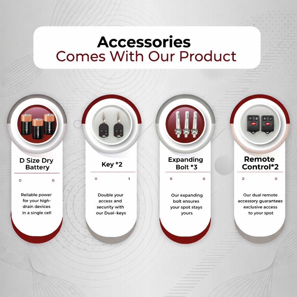 Parking Lock | Private Car Parking Lock | Easy To Use | High Quality | 180° Anti-Collision Technology | Remote Control Parking Lock Kunplast