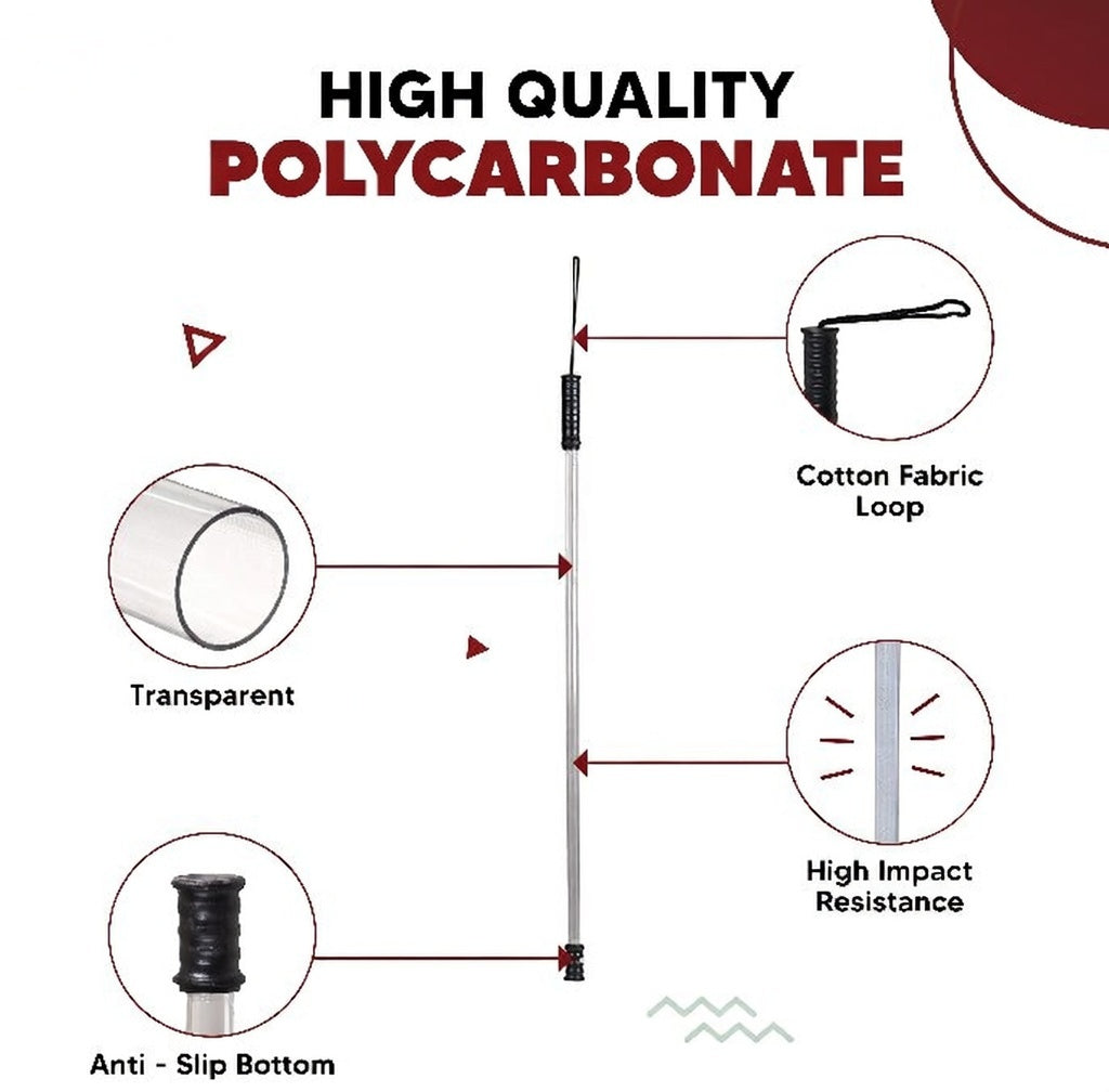 Polycarbonate Security/Police Stick High Impact resistance, Durable, Light weight, Scratch proof, Anti Slip Bottom Kunplast