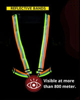 High Visibility Protective Safety Reflective Vest Belt Jacket, Night Cycling Reflector Strips Cross Belt Stripes Adjustable Vest Safety Jacket (DUAL COLOUR) Kunplast