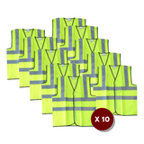 Polyster Fabric V Neck Reflective Safety Jacket, Safety Coat For Traffic, Sports, Construction Site Kunplast