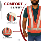 Health Safe Polyster Fabric Orange Reflective Safety Jacket Safety Coat With Velcro Clousure For Traffic, Sports, Construction Site Kunplast