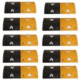 Kunplast Rubber Road Speed Breaker With Heavy Duty Load Capacity, 50MM, Black and Yellow (2X Yellow - 2 X Black) Kunplast