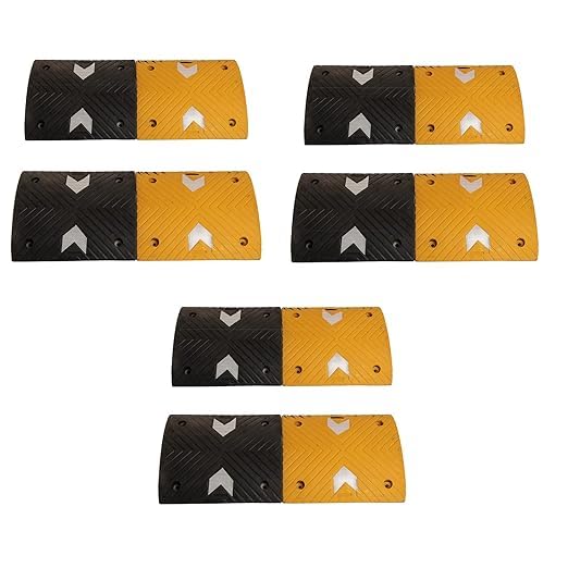 Kunplast Rubber Road Speed Breaker With Heavy Duty Load Capacity, 50MM, Black and Yellow (2X Yellow - 2 X Black) Kunplast