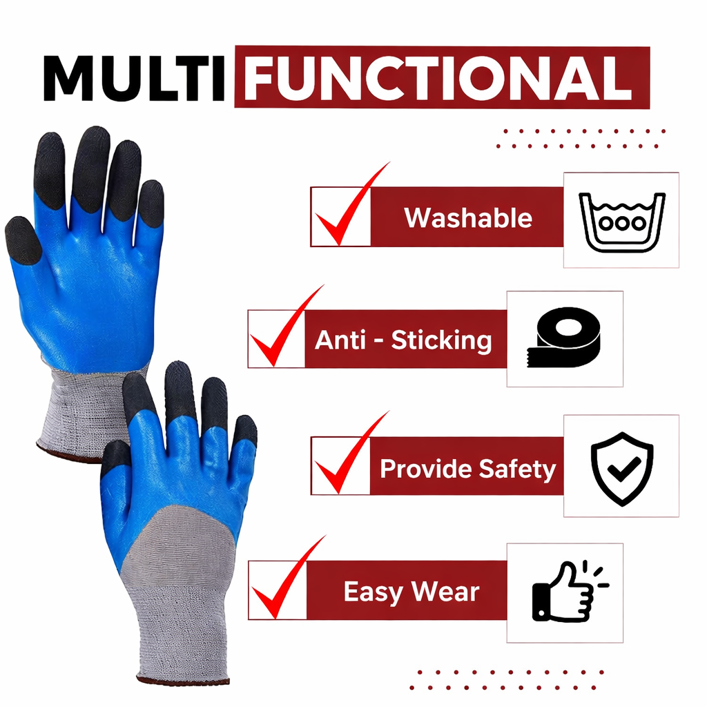 Nylon Nitrile Half Coated (Back Also) Industrial Safety Hand Gloves, Anti-Cut, Cut Resistant, Heat Resistant, Industrial Use, For Finger and Hand Protection Kunplast