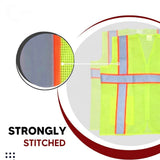 Polyster Fabric V Neck Reflective Safety Jacket, Safety Coat for Traffic, Sports, Construction Site (GREEN ZIPPER) Kunplast