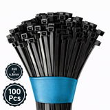 Self Locking Cable Ties, 350 X 4.8 mm, Black, Heat Resistant Cable Zip Ties, Self-Locking Cable Organizer, Anti - Slip Wire Organizer, For Indoor & Outdoor Use Kunplast