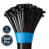 Self Locking Cable Ties, 350 X 4.8 mm, Black, Heat Resistant Cable Zip Ties, Self-Locking Cable Organizer, Anti - Slip Wire Organizer, For Indoor & Outdoor Use Kunplast