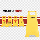 PP Material Caution No Parking Sign Board-UV Resistant,Two Side Floor Sign Board,Size - 62 X 30 cm Kunplast